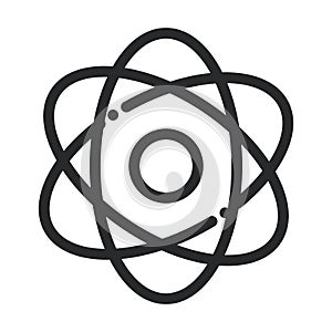 Atom molecule laboratory science and research line style icon