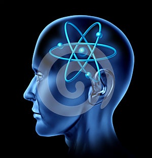 Atom molecule science symbol brain