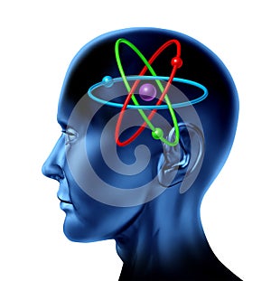 Atom molecule science symbol brain scientific mind