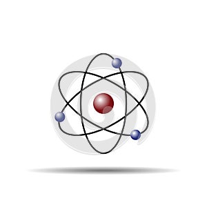 Atom molecule symbol, flat icon
