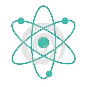 Atom nuclear icon on the white background