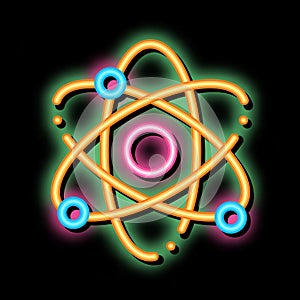 Atom Nucleus And Electron neon glow icon illustration