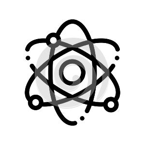 Atom Nucleus And Electron Vector Thin Line Icon