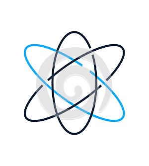 Atom nucleus logo isolated on white background