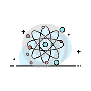 Atom, Particle, Molecule, Physics Business Logo Template. Flat Color