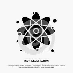 Atom, Particle, Molecule, Physics solid Glyph Icon vector