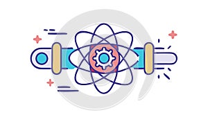 Atom Physics Science Vector Icon, vector design Generative AI