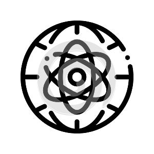 Atom Planet Earth Problem Vector Thin Line Icon