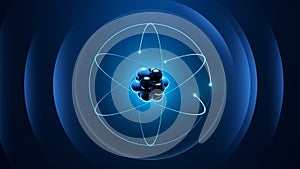 Atom radiating waves