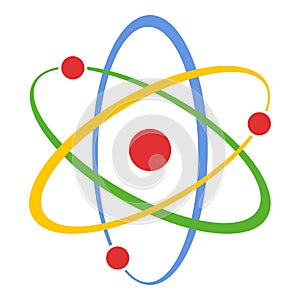 Atom Science Concept Flat Icon on White