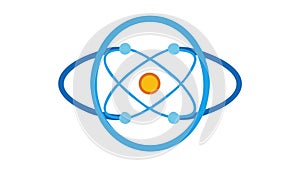 Atom Science Energy Icon, Particle Physics Symbol, vector design Generative AI