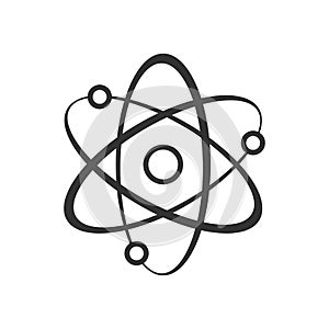 Atom Science Outline Flat Icon on White