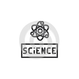 Atom science outline icon