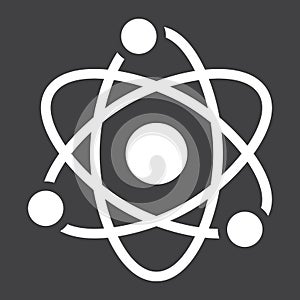 Atom solid icon, Education and physics