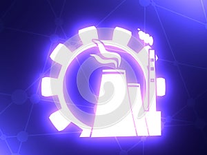 Atom station and gear icons