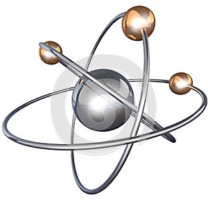 Atom structure on a black background