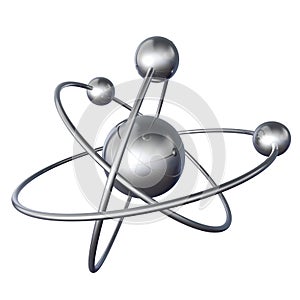 Atom structure on a black background