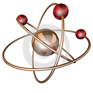 Atom structure on a black background