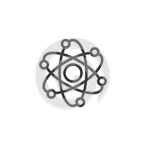 Atom structure line icon
