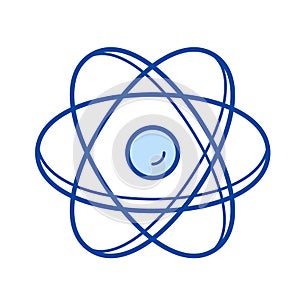 Atom structure line icon.