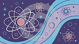 Atom symbol abstract, science and energy design vector design Generative AI