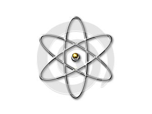 Atom symbol with gold core