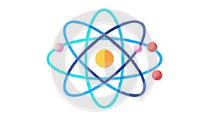 Atom Symbol Icon for Science & Research, vector design Generative AI