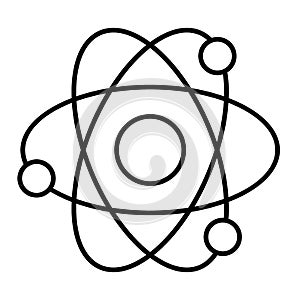 Atom thin line icon. Nuclear power vector illustration isolated on white. Molecule outline style design, designed for