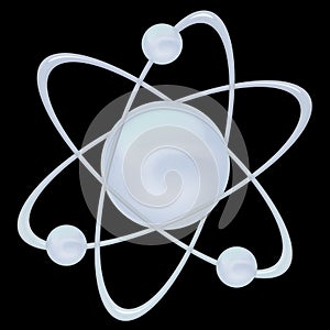 Atom white - black background