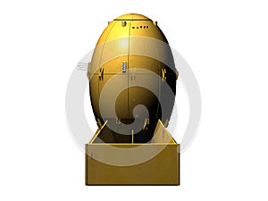 Fat man atomic bomb on white background
