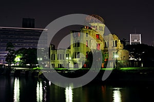 Atomic Bomb Dome (Genbaku Dome) at night