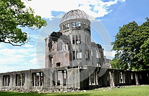 Atomic Dome in Hiroshima Japan back wall