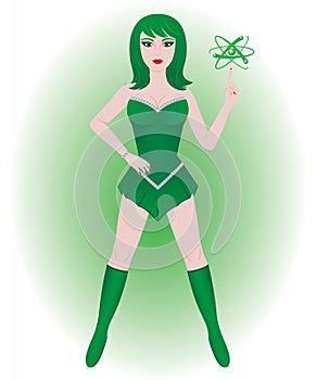 Atomic Energy Girl Superhero