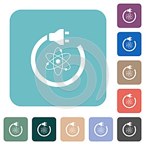 Atomic energy rounded square flat icons photo