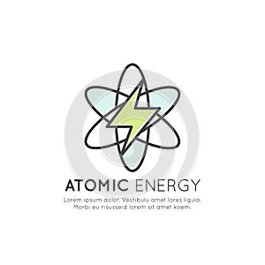 Atomic Energy Station Generator, Isolated Vector Icon Style Illustration