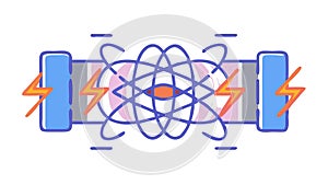 Atomic Energy Structure Science Art, vector design Generative AI