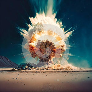 Atomic Explosion: Nuclear Test in the Desert - generative ai