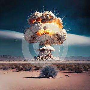 Atomic Explosion: Nuclear Test in the Desert - generative ai