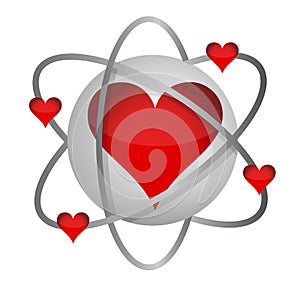 Atomic love concept