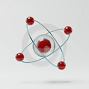Atomic Model Rendering Red Nucleus