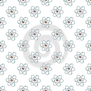 Atomic model seamless pattern vector hand drawn illustration