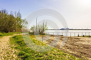 Atomic nuclear power station wadden sea tidelands coast landscape Germany