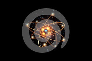 Atomic nucleus electrons neutrons protons. model shows that an atom is mostly empty space, with electrons orbiting a