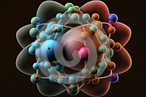Atomic nucleus electrons neutrons protons. model shows that an atom is mostly empty space, with electrons orbiting a