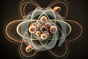 Atomic nucleus electrons neutrons protons. model shows that an atom is mostly empty space, with electrons orbiting a