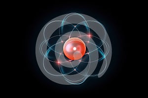 Atomic nucleus electrons neutrons protons. model shows that an atom is mostly empty space, with electrons orbiting a