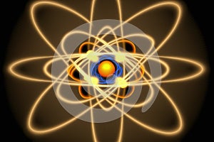 Atomic nucleus electrons neutrons protons. model shows that an atom is mostly empty space, with electrons orbiting a