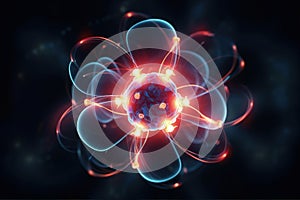 Atomic nucleus electrons neutrons protons. model shows that an atom is mostly empty space, with electrons orbiting a