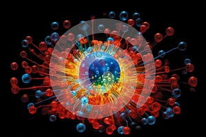 Atomic nucleus electrons neutrons protons. model shows that an atom is mostly empty space, with electrons orbiting a