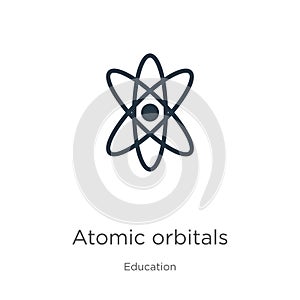 Atomic orbitals icon vector. Trendy flat atomic orbitals icon from education collection isolated on white background. Vector